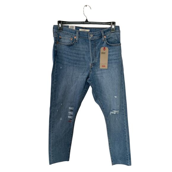 Levis Red Tab Jeans Womens 32 Wedgie Skinny High Rise Mid Wash Streetwear Denim - Picture 1 of 13